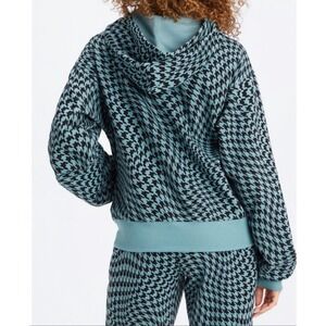 Fabletics forever fleece blue black checkered Hoodie‎ women's small